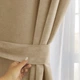 Короткі однотонні штори для кухні Adagio Windows Decor у розмірах 1,4 х1,7м -2шт, щільні бежеві фіранки з підхватами - изображение 2