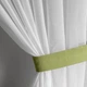 Короткий білий тюль з салатовою окантовкою для кухні Adagio Windows Decor у розмірах 2,8 х1,6м, легка кухонна штора з підхватом - изображение 5
