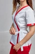 Костюм медицинский СпецМед Азалия р46 Белый/Красный - изображение 3