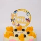 Топпер Для Торта Happy Birthday Круглый С Разноцветными Бабочками | Золото - изображение 2