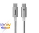 100W 5A кабель для швидкого заряджання Baseus type-C Power Delivery 2.0 для iPhone, Samsung, Xiaomi, iPad, iMac, MacBook. Передача даних. Білий 2м. - зображення 1