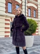 Шуба метрова зі штучного хутра шиншили з капюшоном MNC темно-серый 39rv201 42 - зображення 3