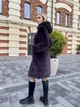 Шуба метрова зі штучного хутра шиншили з капюшоном MNC темно-серый 39rv201 42 - зображення 4