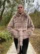 Шуба из искусственного меха шиншиллы короткая с капюшоном MNC бежевый 3920152 46 - изображение 1
