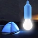 Светодиодная подвесная LED лампа на батарейках на шнуре портативная лампочка на шнурке ночник светильник от батареек выключатель бра, Синий - изображение 1
