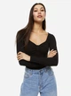 Боди-футболка женская H&M 1137323 XS Черная (2000001405277) - изображение 1