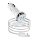 Автомобильное зарядное устройство HOCO Z40 2.4A 2 Usb + кабель Lightning White - изображение 1