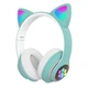 Беспроводные наушники с кошачьими ушками Cat STN-28 с микрофоном и FM радио + AUX, Light green - изображение 2