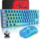 Игровая клавиатура и мышь ZIYOU LANG T60 с подсветкой (британская раскладка, голубой) - изображение 1
