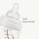 Скляна пляшечка Difrax S-bottle Wide Антиколікова з силіконовою соскою Біла 200 мл (3331FE) - зображення 4