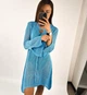 Туника пляжная женская ажурная вязаная голубая One size - изображение 1
