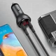 Автомобільний зарядний пристрій Baseus Digital Display PPS Dual Quick Charger Car Charger 45W With Mini Cable Type-C to Type-C 3A Black 1m (TZCCBX-C0G) - зображення 3