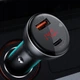 Автомобільний зарядний пристрій Baseus Digital Display PPS Dual Quick Charger Car Charger 45W With Mini Cable Type-C to Type-C 3A Black 1m (TZCCBX-C0G) - зображення 6