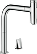 Кухонная мойка гранит HANSGROHE C51-F450-06 черный графит с смесителем хром 43217000 - изображение 3