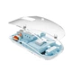 Беспроводная мышь WiWU WM105 Crystal Wireless с аккумулятором и Bluetooth (Type-C, USB 2.4 ГГц, компьютерная, бесшумная, прозрачная, для макбука) - Голубая - изображение 5