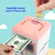 Детская электронная копилка сейф Smart Kids Robot с кодовым замком и сканером отпечатка пальца для бумажных денег и монет Розовый - зображення 6