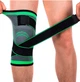 Набор эластичных наколенников с фиксирующим ремнем Knee Support 26WN компрессионный бандаж для коленного сустава (2 шт) Чёрно-зелёный - изображение 2