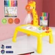 Детский мольберт для рисования с проектором ART Set Projector painting Игровой столик в виде жирафа, 3 проекционных диска, световые и звуковые эффекты Желтый - изображение 1