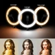 Набор блогера Большая светодиодная кольцевая лампа 58см M-Light Led-58 3 варианта температуры свечения и сменой яркости, с тремя держателями телефона и пультом+Штатив 2м+Микрофон+Bluetooth пульт - изображение 11