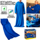 Плед халат з рукавами JML Snaggle-Blanket універсальний розмір, тепла флісова ковдра Синій - зображення 1