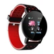 Смарт часы Smart Watch 119 Plus-фитнес браслет с тонометром, пульсометром и шагомером-умные часы наручные-фитнес трекер Черно-Красный - изображение 2