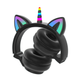 Наушники кошачьи ушки - единорог CATEAR 27STN Bluetooth с RGB подсветкой и MP3 плеером, microSD, FM-Радио Black - изображение 3