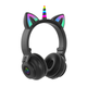 Наушники кошачьи ушки - единорог CATEAR 27STN Bluetooth с RGB подсветкой и MP3 плеером, microSD, FM-Радио Black - изображение 7