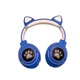 Дитячі бездротові навушники котячі вушка CATear ME1-CE Bluetooth з LED підсвічуванням, плеєр і MicroSD до 32Гб Сині - зображення 3