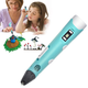 3D ручка c LCD дисплеем AToys 3DPen Blue+набор для творчества + Эко пластик 249 метров - изображение 8