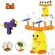 Повітряний тир з літаючими кулями та рухомими мішенями 2в1 Diy Shot Game Каченя дитяча інтерактивна гра з пістолетом, звукові та світлові ефекти Жовтий - зображення 1