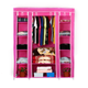 Складной тканевый шкаф для одежды HCX Storage Wardrobe 68150 с металлическим каркасом, 175см высота Розовый - изображение 5