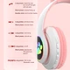 Наушники c кошачьими ушками CAT BL 4.2 c RGB подсветкой и MP3 плеером MicroSD, FM Розовые - изображение 5