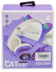 Полноразмерные наушники беспроводные Cat Headset M23 Bluetooth с RGB подсветкой и кошачьими ушками Hi-Fi Stereo Синие Blue - изображение 3