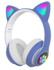 Полноразмерные наушники беспроводные Cat Headset M23 Bluetooth с RGB подсветкой и кошачьими ушками Hi-Fi Stereo Синие Blue - изображение 5