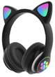 Полноразмерные наушники беспроводные Cat Headset M23 Bluetooth с RGB подсветкой и кошачьими ушками Hi-Fi Stereo Черный Black - изображение 3