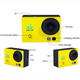 Экшн камера с аквабоксом для подводного плавания и набором креплений Action Camera QH30 Желтая+пульт - изображение 11