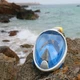 Полнолицевая маска для подводного плавания AquaFree снорклинг маска панорамная на все лицо для купания ныряния - Плавательные очки мономаска с трубкой и клапаном + крепление под экшн камеру L\XL Синий - изображение 3