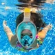 Полнолицевая маска для подводного плавания AquaFree снорклинг маска панорамная на все лицо для купания ныряния - Плавательные очки мономаска с трубкой и клапаном + крепление под экшн камеру L\XL Бирюзовый - изображение 4
