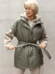 Жилет женский теплый пуховый удлиненный на молнии с поясом Seventeen 2XL-3XL Оливковый 2088.5480 - изображение 1
