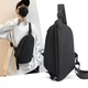 Универсальная сумка через плечо бананка Fashion Cross body bag 3 отделения, влагостойкая Черная - изображение 10