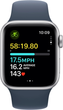 Смарт-годинник Apple Watch SE (2023) GPS + Cellular 44mm Silver Aluminium Case with Storm Blue Sport Band - S/M (MRHF3) - зображення 6