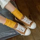 Носки в рубчик грибочки однотонные охра 9608 One Size - изображение 3