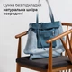 Шоппер Takeasy Темно-синий с зеленым - Итальянская женская мягкая сумка-шопер из натуральной кожи без подкладки на молнии с внутренним карманом и твердым дном (201718-tea-D43) - изображение 5
