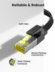 Патч корд Ugreen NW189 2 метри, кабель 10 Гбіт\с Ethernet RJ45 Cat 7 плоский в обплетенні Black (40161) - зображення 2