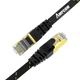 Патч корд Ampcom 2м сетевой кабель 10 Гбит\с Ethernet RJ45 Cat 7 плоский черный в оплетке - изображение 1