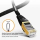 Патч корд Ampcom 2м сетевой кабель 10 Гбит\с Ethernet RJ45 Cat 7 плоский черный в оплетке - изображение 5