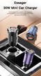 Автомобильное зарядное устройство Essager ES-CC07 30W USB+Type-C PD+QC3.0 Черный - изображение 8
