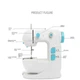 Швейная машинка электрическая Sewing Machine 6W портативная с подсветкой и педалью Бело-голубая - изображение 8
