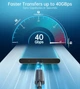 Kabel Choetech USB 4.0 Thunderbolt Type-C 0.8 m 100W (A3010) - obraz 3