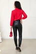 Женские кожаные штаны Fashion утепленые 48 черный - изображение 2